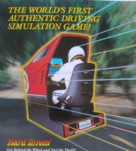Hard Drivin Arcade FLYER 1988 Original Video Game Auto Racer Vintage Promo Art  - £14.55 GBP