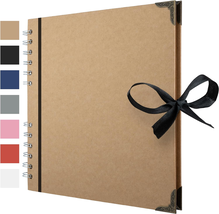 Scrapbook Album 60 Pages (8 X 8 Inch) Brown Thick 200Gsm Kraft Paper, Ph... - $11.02