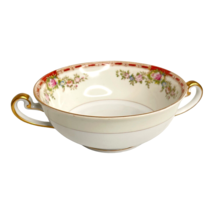 Royal Chester Ogden SOUP Bowl 4.5” Diam Red Pink Green Floral Gold 1940s Japan - £7.58 GBP
