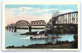 Postcard New K &amp; I Railroad Bridge Between Louisville Kentucky &amp; New Alb... - £2.89 GBP