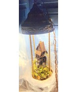Vintage Hanging Oil Rain Lamp With Grist Mill Water Wheel Swag Style PLEASE READ - $449.10