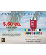 300 Custom Printed Can Coolers - $220.00
