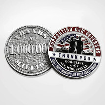 Army Navy Supporting Our Veteran Thanks A Million 1,000,000 1.75" Challenge Coin - £27.96 GBP