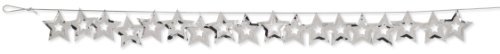 Confetti Party Garland, Silver Metallic Stars - $4.01