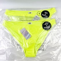 TWO Forever 21 Swimsuit Bottom Women’s Small Bikini Bottom Lime Neon NWT - £15.13 GBP