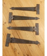 4 PRIMITIVE HAND FORGED IRON HINGE HINGES DOOR CABINET IRON 12 1/2&quot;  *SO... - $70.21 CAD