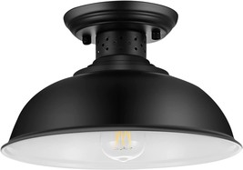 Semi-Flush Mount Ceiling Light, Industrial Close To Ceiling Lighting Fixtures, - £38.02 GBP