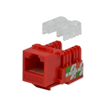 100 pack lot Keystone Jack Cat6 Red Network Ethernet 110 Punchdown 8P8C - £161.46 GBP
