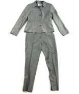 Kasper Women’s Gray Pant Suit Size 4P Blazer &amp; Trouser Set Lightweight C... - $68.45 CAD