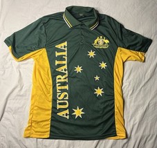 Australia Sports Rugby Polo Shirt Jersey Mens 2XL Green &amp; Yellow Shirt S... - $25.00