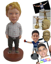Personalized Bobblehead Boy Wearing Shirt And Jeans With Boots - Parents &amp; Kids  - £71.14 GBP