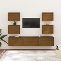 TV Cabinets 7 pcs Honey Brown Solid Wood Pine - £150.21 GBP