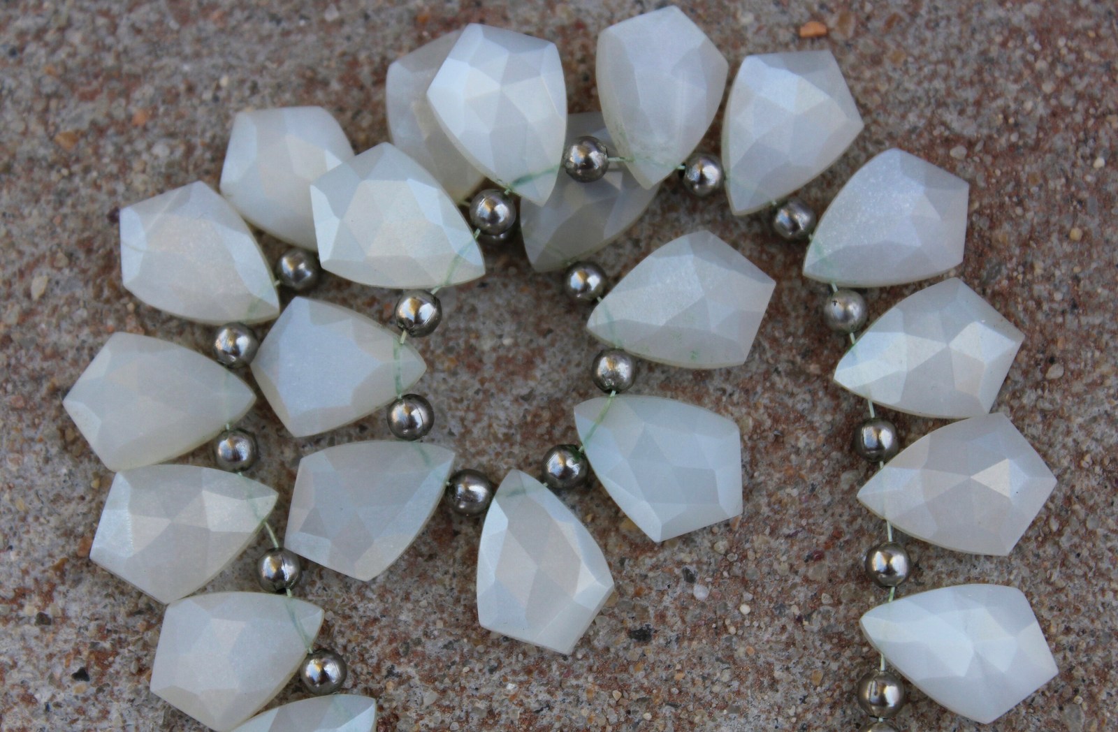 Primary image for Natural, 20 piece faceted fancy white MOONSTONE briolette beads, 12x17 mm app, w