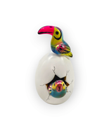 Hatched Egg Pottery Bird Rainbow Toucan Parrot Mexico Hand Painted Signe... - £11.61 GBP