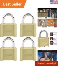 Hardened Steel Gold Padlocks 4 Pack - Customizable Code for Complete Sec... - $1,681.19 MXN
