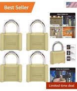 Hardened Steel Gold Padlocks 4 Pack - Customizable Code for Complete Sec... - $1,656.49 MXN