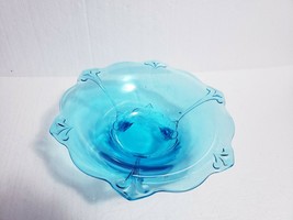 Vtg Tiara Exclusive Indiana Glass Aqua Blue 3-Toed Duchess 11.75&quot; Console Bowl - £19.46 GBP
