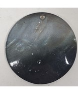 Vintage Round Shell Pendant 2.5 Inch Long For Crafting Black Gray - $30.08 CAD