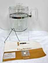 Pyrex Flameware Glass Coffee Maker Pot Percolator 9-Cup 7759 Paperwork D... - $84.15