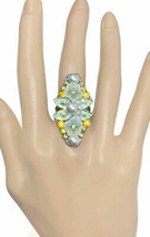 Elegant Faux Pearl &amp; Crystals Adjustable Ring By Anne Koplik Made In USA  - $33.25
