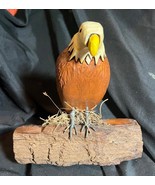 Vintage Old American Folk Art Wood Carving Bird USA American Bald Eagle ... - $172.96 CAD
