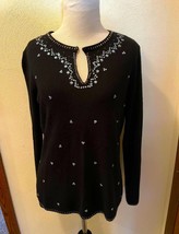 Designers Originals Vintage Womens Black Long sleeve Sequin Beaded Sweater - Med - £19.95 GBP