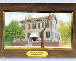 Lincoln House Springfield Illinois IL Faux Wood Frame DB Postcard M8 - $3.56