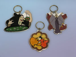 Disney Villain Lucite Keychains Set Evil Queen Old Hag Iago - $9.99