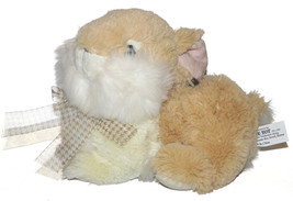 Fine Toy Co Light Tan Cream White Rabbit Bunny w/Bow Plush Lovey Stuffed Animal - $32.55