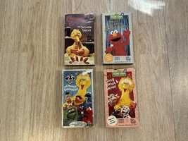 Set of 4 VHS Sesame Street Elmos Sing Christmas Eve Collector’s edition - £29.28 GBP