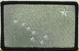 ALASKA State Flag Iron-On Patch Embroidered Morale Patch #12 (Gray & White, Blac - $4.94