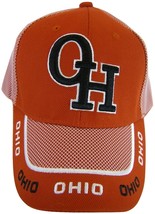 Ohio Men&#39;s Curved Brim Adjustable Baseball Cap with Netting Red/White - £11.68 GBP