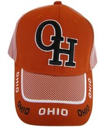 Ohio Men&#39;s Curved Brim Adjustable Baseball Cap with Netting Red/White - $20.44 CAD