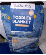 Cudlie Kids Blue with Rocket Ships Toddler Blanket 40&quot; x 50&quot; New - €15,18 EUR