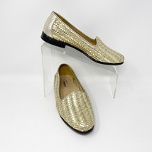 Trotters Womens Gold Woven Leather Slip on Flat Comfort Shoe, Size 8 - £23.26 GBP