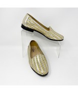 Trotters Womens Gold Woven Leather Slip on Flat Comfort Shoe, Size 8 - £23.42 GBP