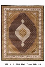 10 x 14 Black Mahi Wool &amp; Silk 10&#39; 0&#39;&#39; x 14&#39; 0&#39;&#39; Oriental Handmade Rug - £2,708.66 GBP