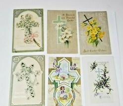 Easter Postcards Posted Written Early 1900s Set of 6 Antique  - £9.51 GBP