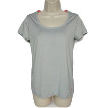 Joe Fresh Womens Athletic Shirt Size Small Gray Striped Scoop Neck - $12.47