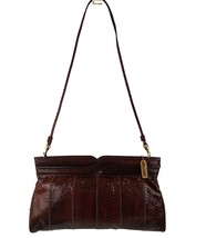 Original By Caprice Snakeskin Shoulder Bag Brown Clutch Removable Strap Handbag - £15.82 GBP