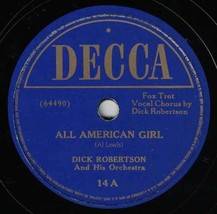 Dick Robertson 78 All American Girl / You Gotta Be A Football Hero SH2F - £5.16 GBP