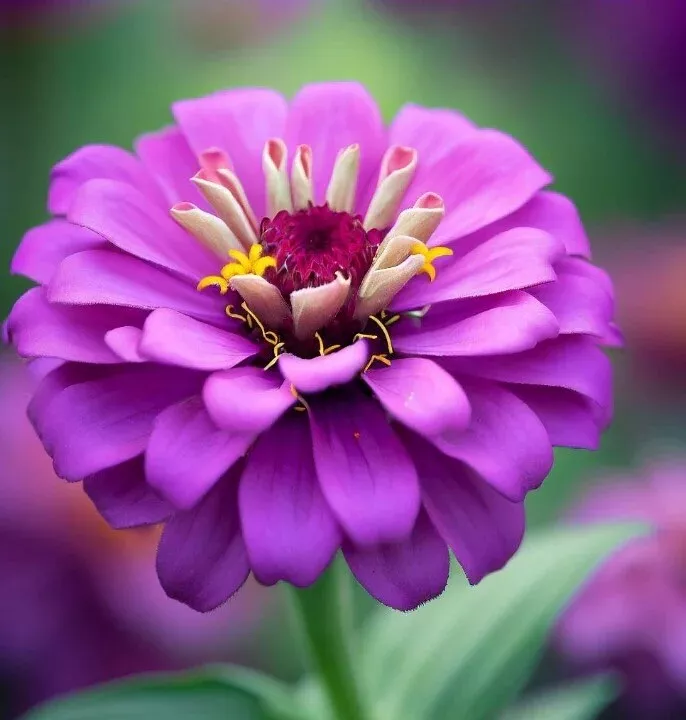 BStore 200 Zinnia Purple Prince Flower Non -Gmo Seeds Starter Kits - $9.26