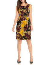 New Kasper Red Yellow Floral Sheath Career Dress Size 8 $89 - £46.50 GBP