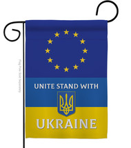 European Union Stand With Ukraine Garden Flag Cause 13 X18.5 Double-Sided House  - £15.96 GBP