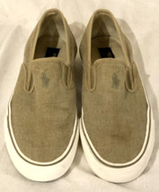 Polo Ralph Lauren Mens Size 11 Mytton Vintage Burlap Fabric Slip on Shoe VGC! - $24.74