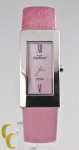 AquaMarin Damen Edelstahl Uhr Mit / Rosa Zifferblatt Pink Lederarmband A... - $261.98