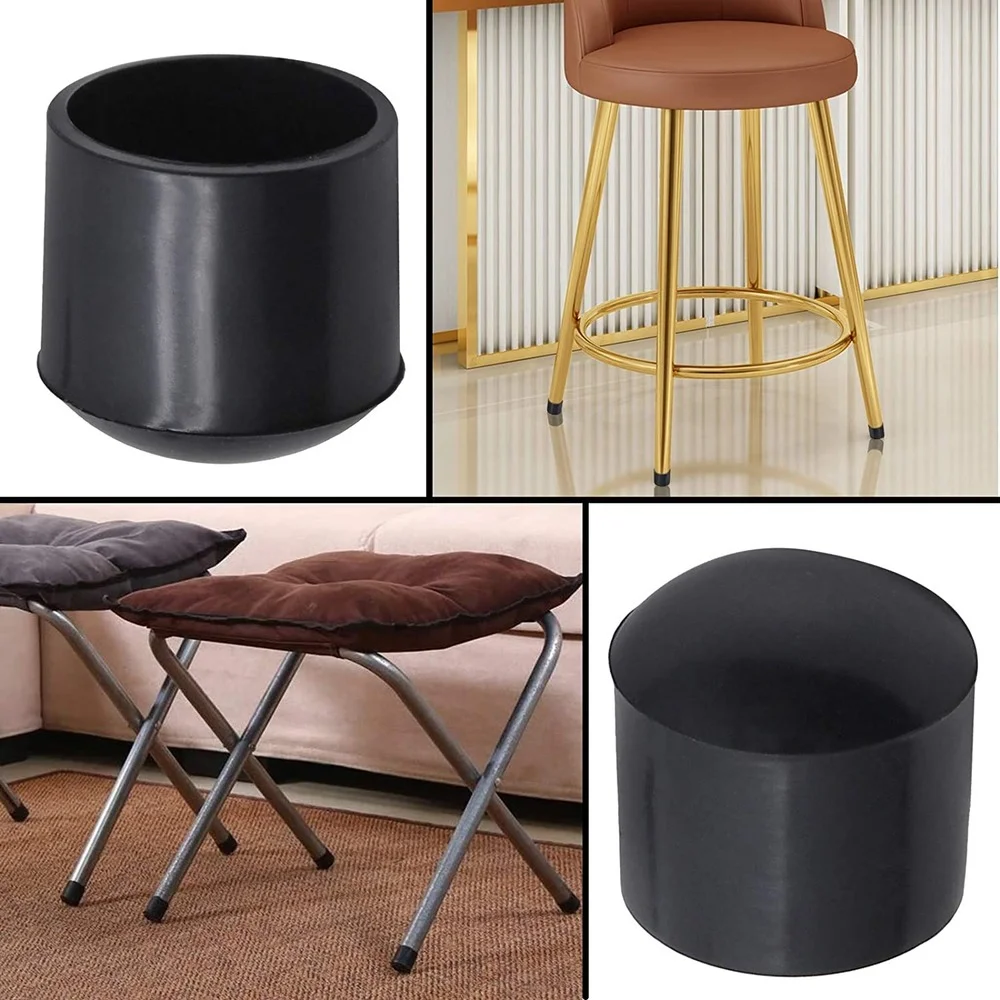 Sporting 16Pcs Rubber Chair Leg Tips Caps Black Furniture Foot Table Cap Covers  - £23.84 GBP