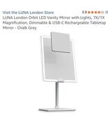 Orbit Mirror in Chalk Gray ￼Vanity Mirror with Lights, Makeup Mirror, LE... - $108.78