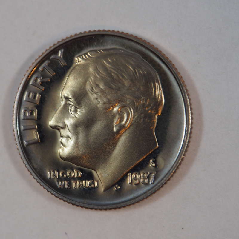 1987 S Roosevelt Clad Dime Proof GEM US Coin Proof (PF) - SKU 54USDMCL - $2.95