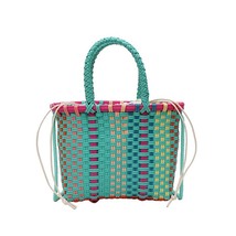Handmade Women&#39;s Shoulder Bag Plastic Woven Small Handbag Rattan Straw Beach Bag - £19.77 GBP
